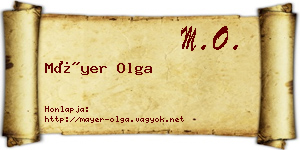 Máyer Olga névjegykártya